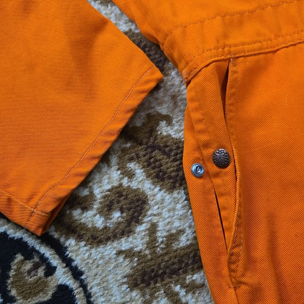 Vintage Orange Boiler Suit Hunting Jumpsuit Retro Utility Workwear Canvas Denim - Picture 9 of 16